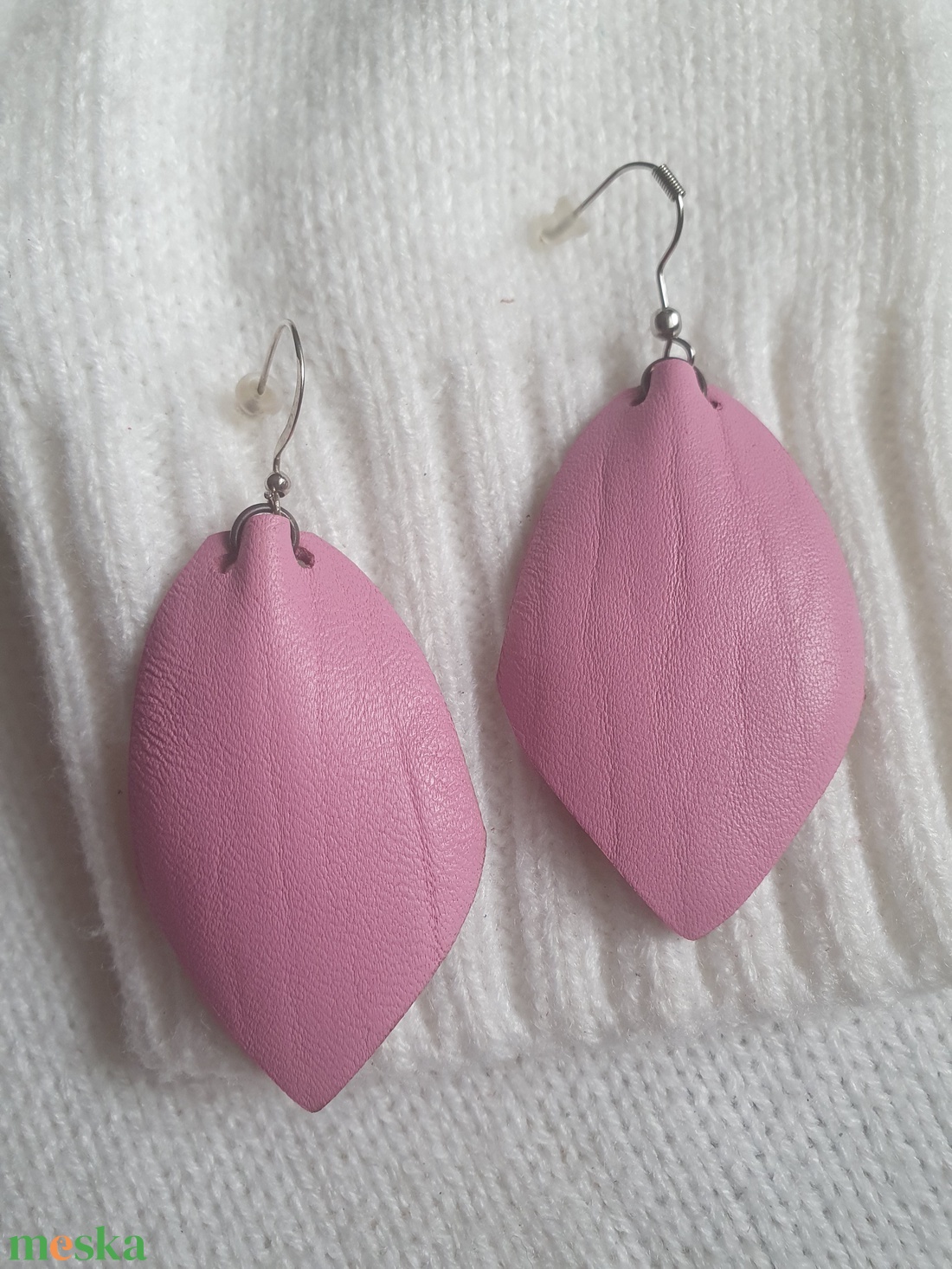 Bőrfülbevaló - pink - ékszer - fülbevaló - Meska.hu Bőrfülbevaló - pink - ékszer - fülbevaló - Meska.hu