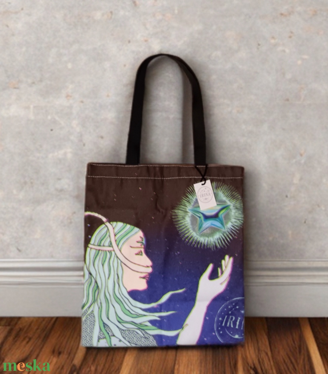 Csillagom kétoldalas, egyedi grafikás bevásárlótáska - táska & tok - bevásárlás & shopper táska - shopper, textiltáska, szatyor - Meska.hu