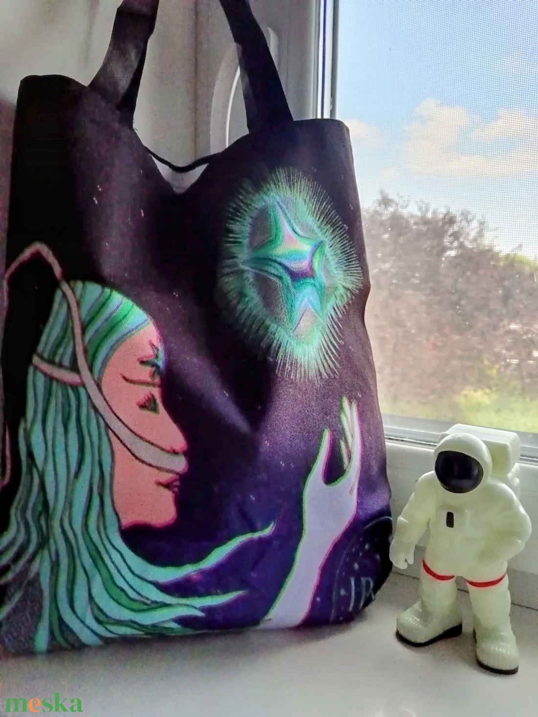 Csillagom kétoldalas, egyedi grafikás bevásárlótáska - táska & tok - bevásárlás & shopper táska - shopper, textiltáska, szatyor - Meska.hu