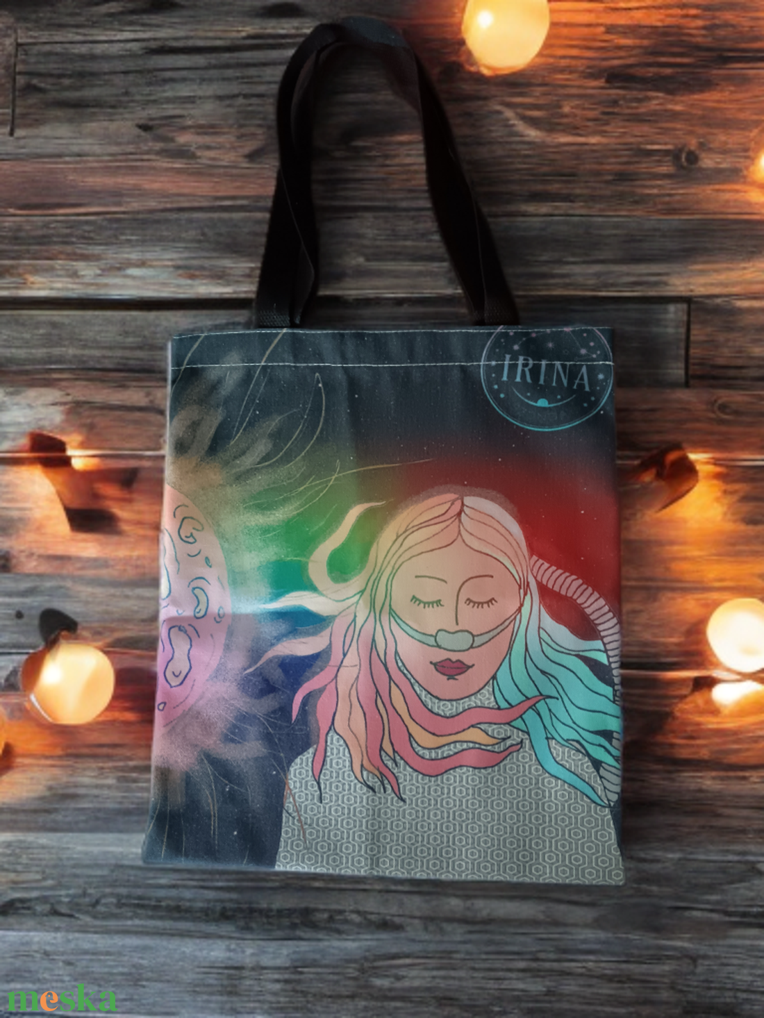 Irina asztronauta színeváltozása kétoldalas, egyedi grafikás bevásárlótáska - táska & tok - bevásárlás & shopper táska - shopper, textiltáska, szatyor - Meska.hu