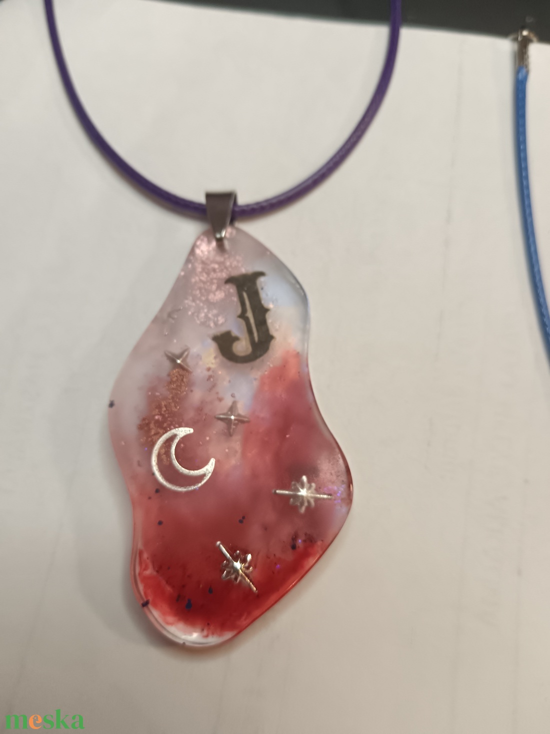 Csillagbetűk egyedi monogramos epoxigyanta medál - ékszer - nyaklánc - monogram & névnyaklánc - Meska.hu