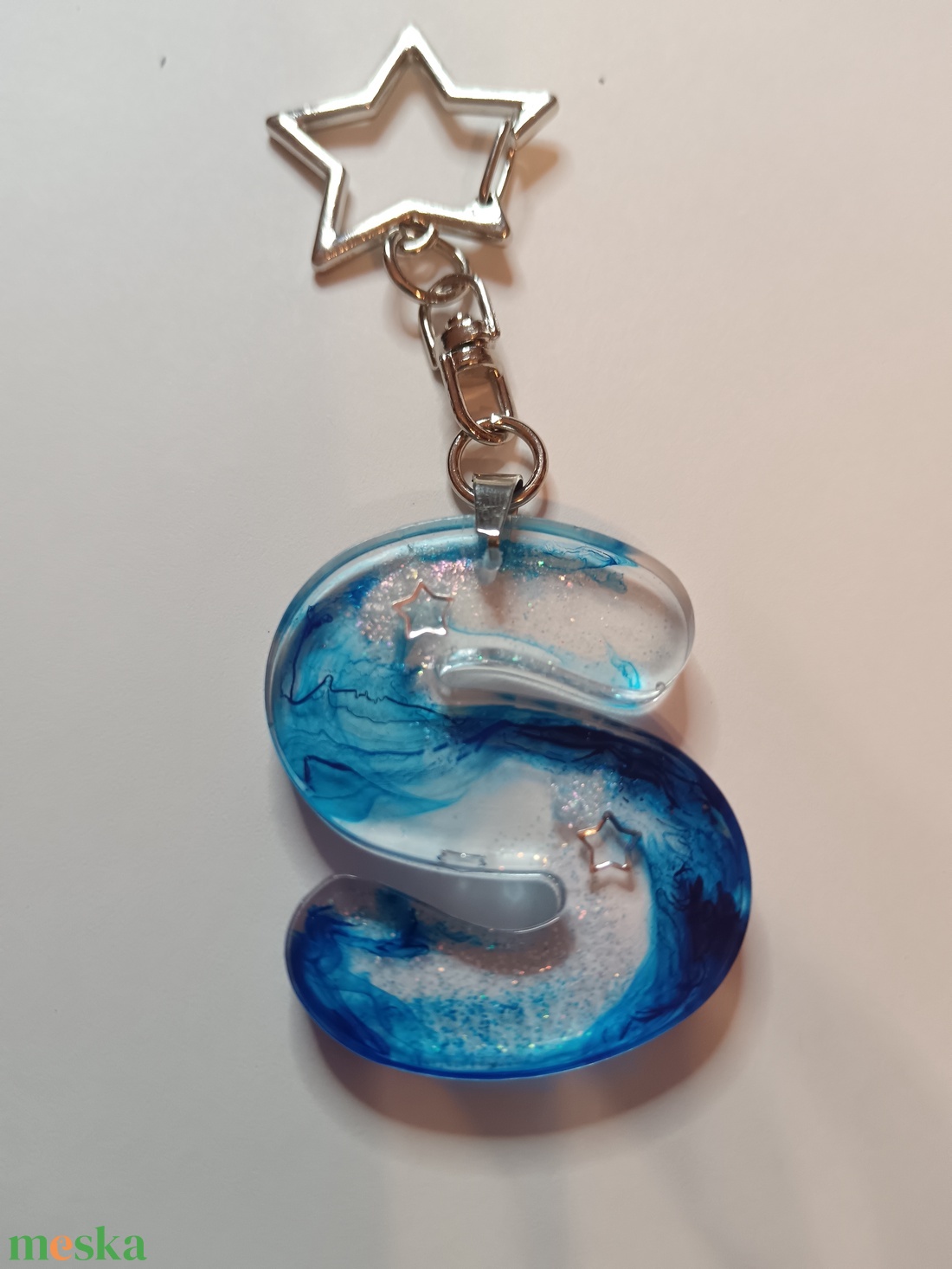 S mint Sirius epoxigyanta kulcstartó vagy medál monogrammal - táska & tok - kulcstartó & táskadísz - kulcstartó - Meska.hu