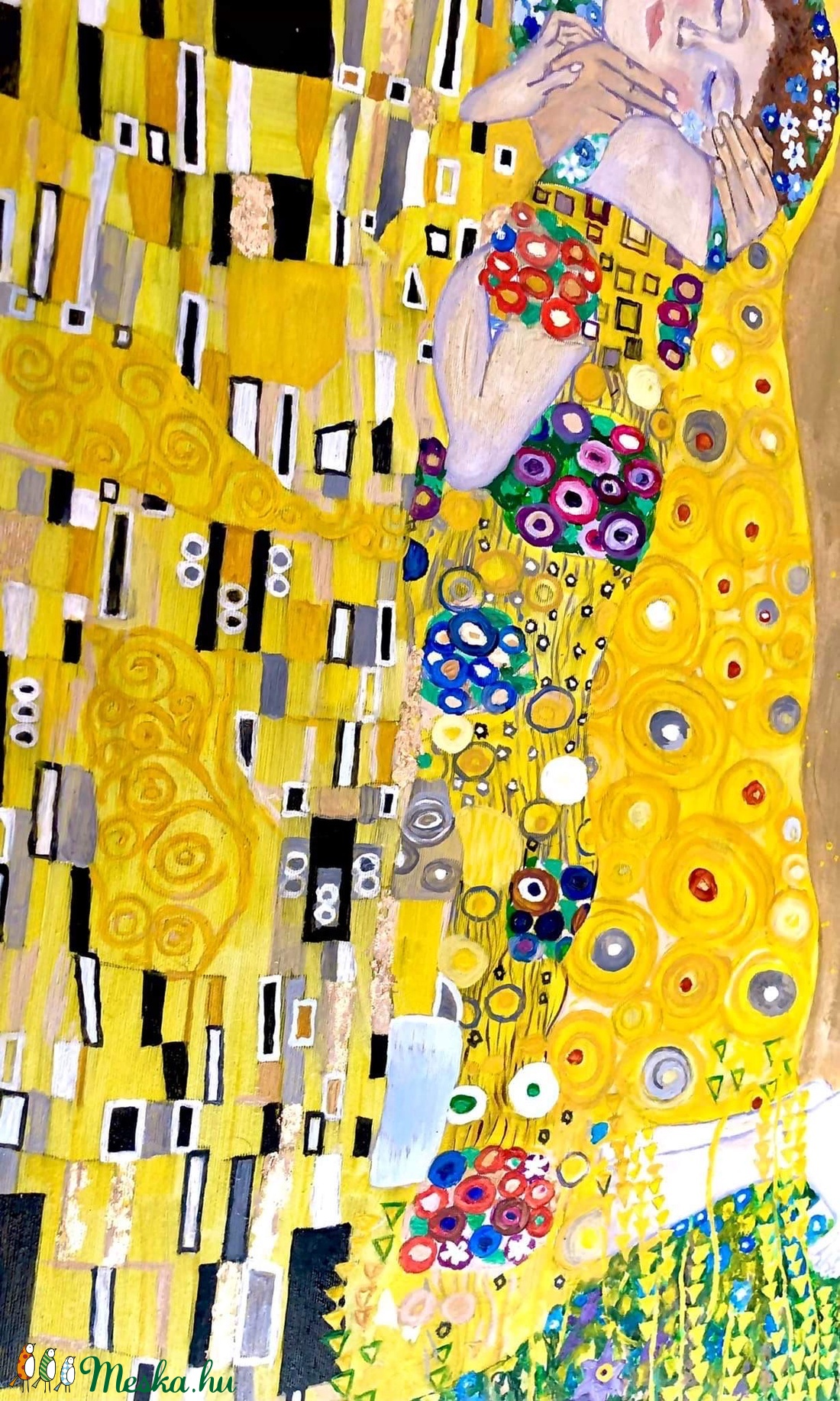 Gustav Klimt - A csók - művészet - festmény - olajfestmény - Meska.hu Gustav Klimt - A csók - művészet - festmény - olajfestmény - Meska.hu