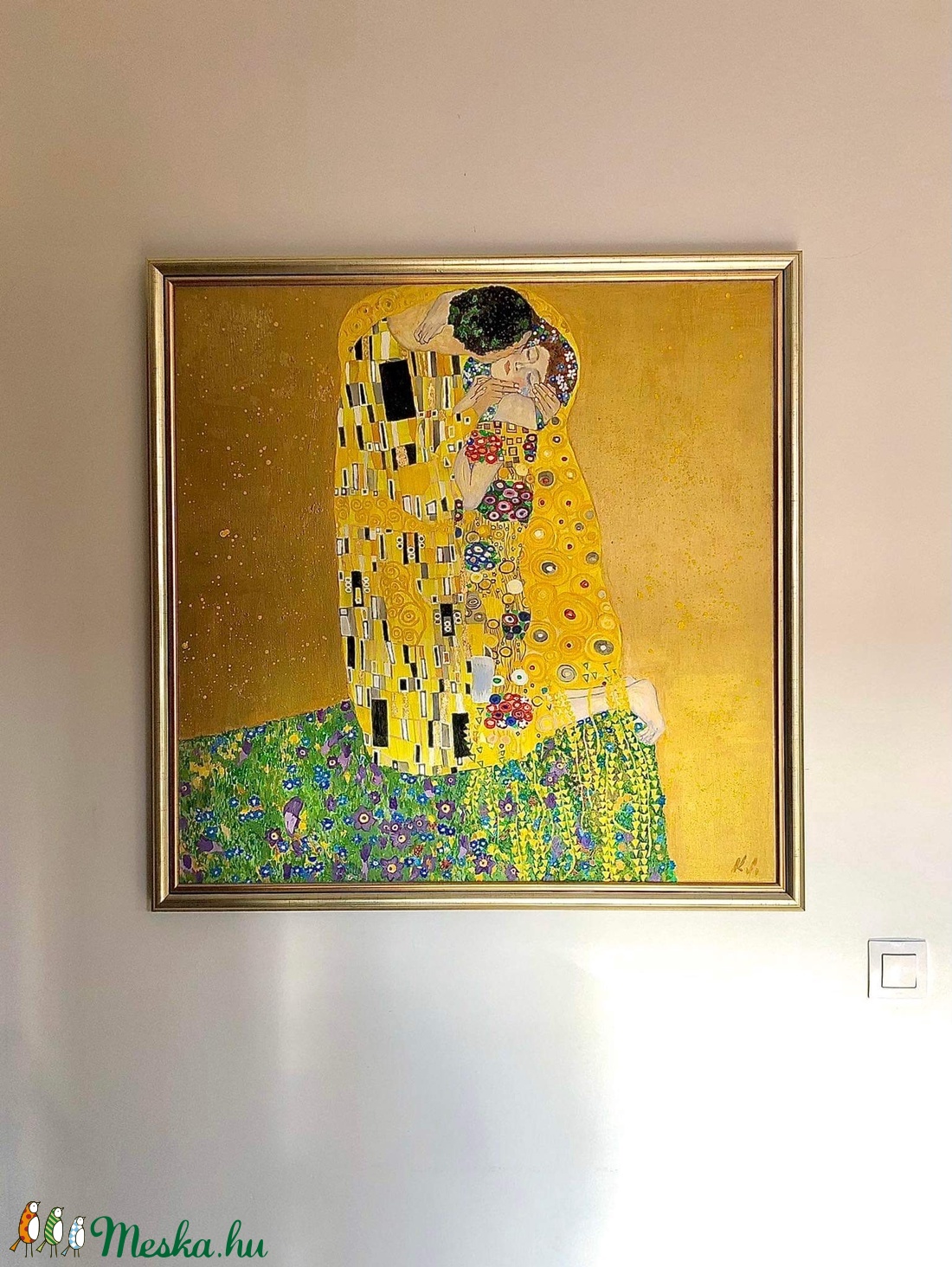 Gustav Klimt - A csók - művészet - festmény - olajfestmény - Meska.hu Gustav Klimt - A csók - művészet - festmény - olajfestmény - Meska.hu