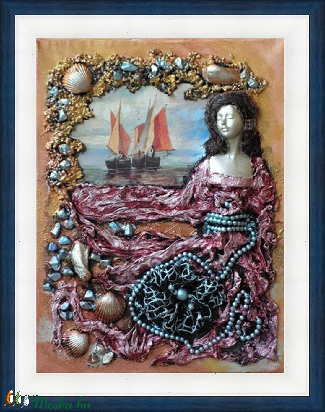 Távoli vizeken- paverpol textilkép - művészet - festmény - Meska.hu