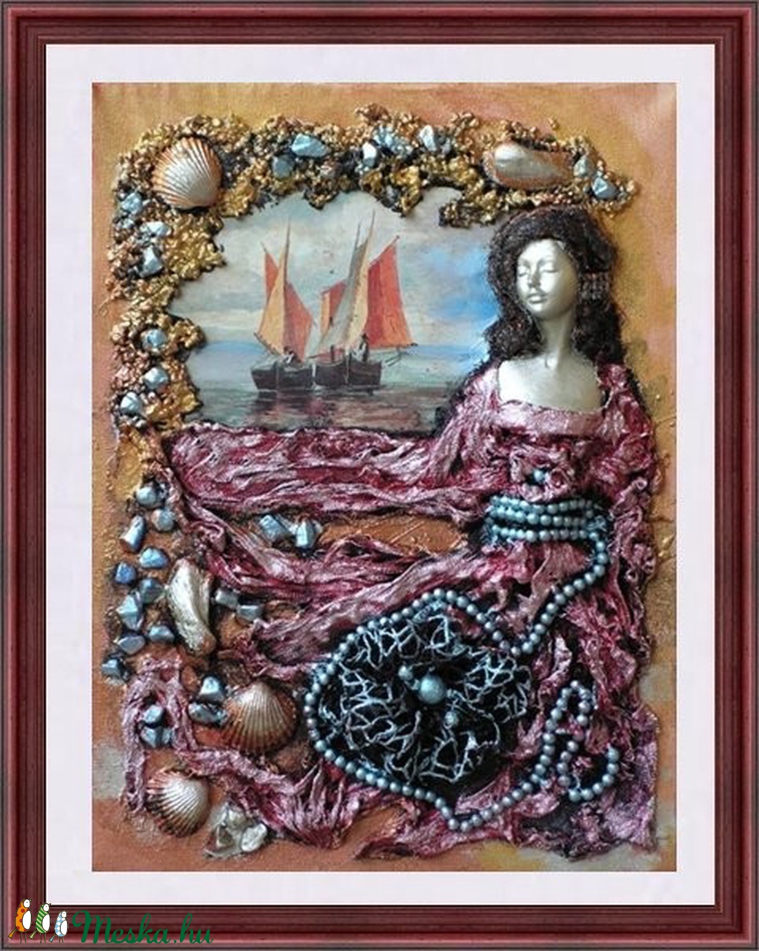 Távoli vizeken- paverpol textilkép - művészet - festmény - Meska.hu