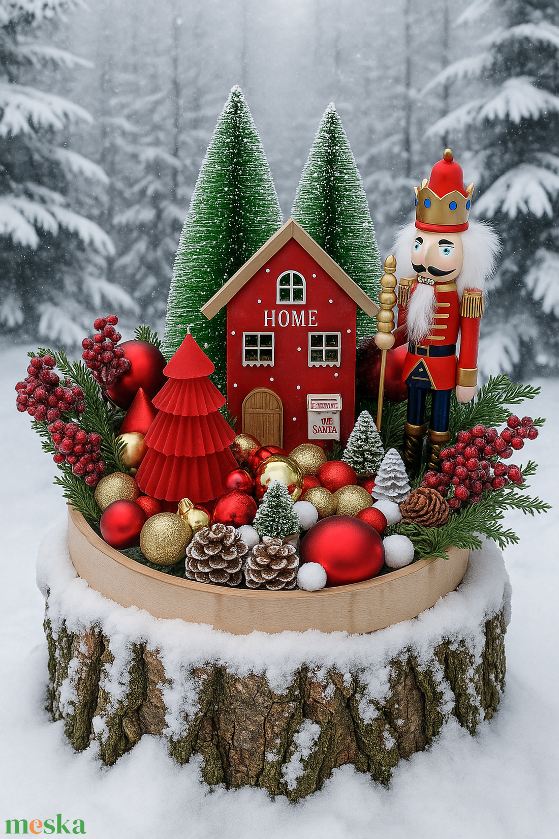 Karácsonyi asztaldísz - karácsony - karácsonyi lakásdekoráció - ünnepi asztaldekoráció - Meska.hu