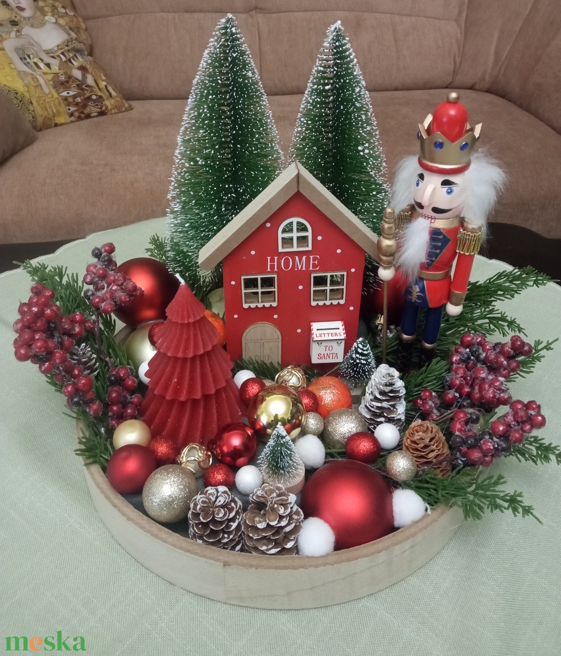 Karácsonyi asztaldísz - karácsony - karácsonyi lakásdekoráció - ünnepi asztaldekoráció - Meska.hu