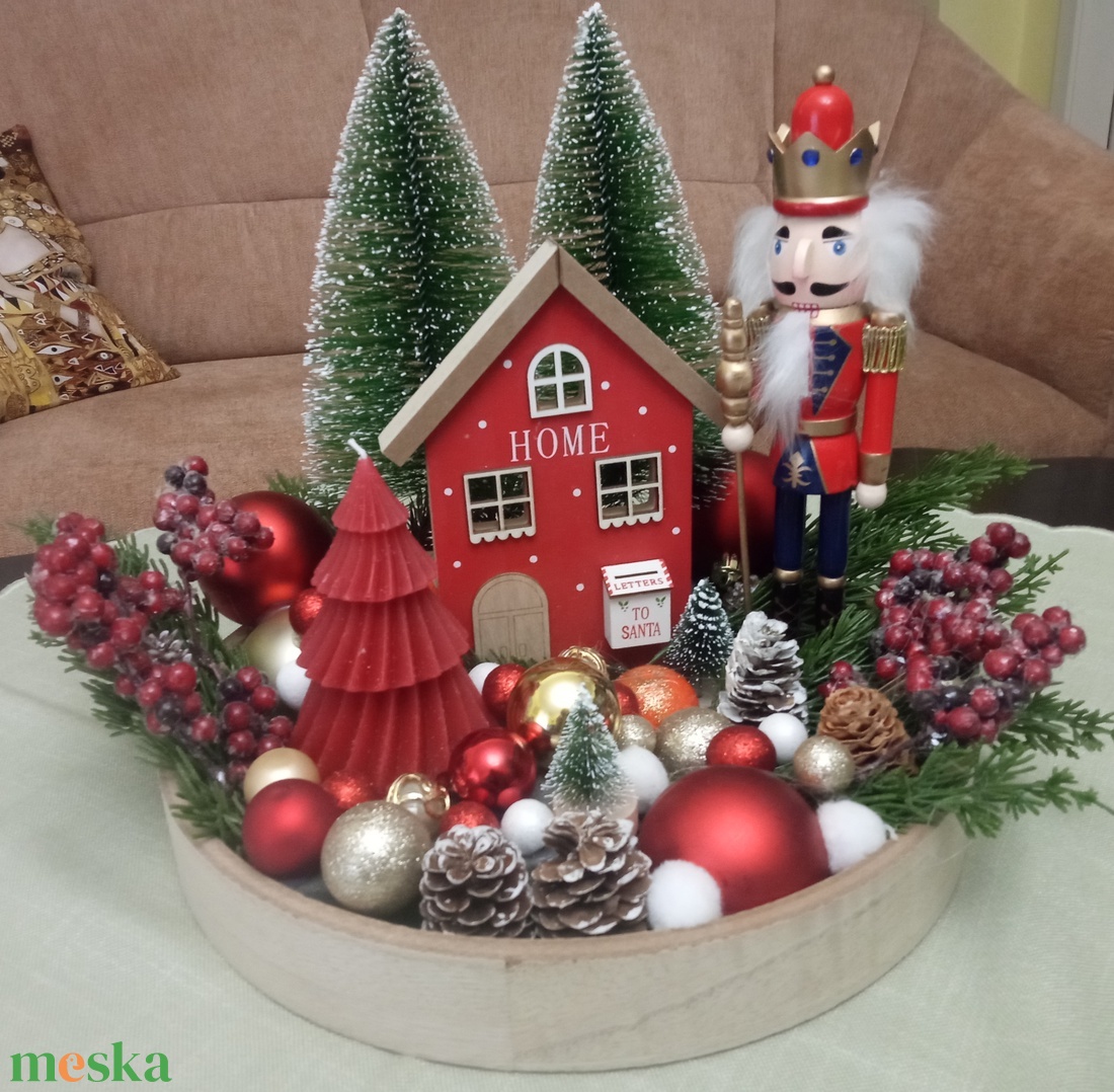 Karácsonyi asztaldísz - karácsony - karácsonyi lakásdekoráció - ünnepi asztaldekoráció - Meska.hu