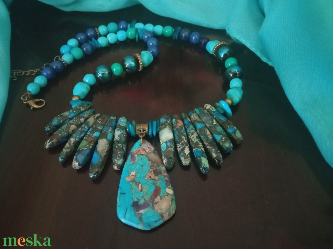 FÉLDRÁGAKŐ/ÁSVÁNY/ -GYÖNGYSOR - ékszer - nyaklánc - medálos nyaklánc - Meska.hu