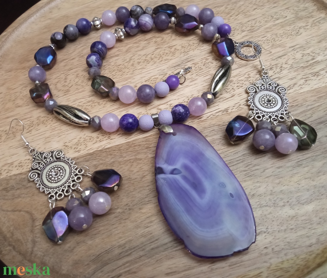 FÉLDRÁGAKŐ/ÁSVÁNY/ -SZETT - ékszer - ékszerszett - Meska.hu