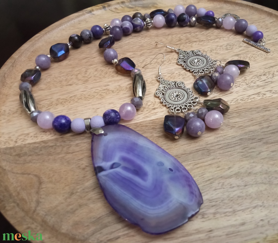 FÉLDRÁGAKŐ/ÁSVÁNY/ -SZETT - ékszer - ékszerszett - Meska.hu