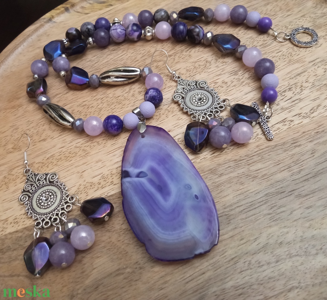 FÉLDRÁGAKŐ/ÁSVÁNY/ -SZETT - ékszer - ékszerszett - Meska.hu