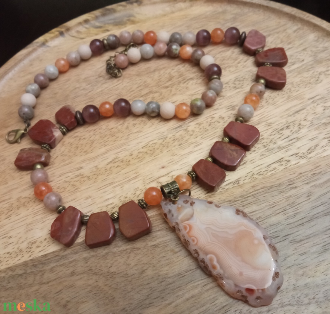 FÉLDRÁGAKŐ/ÁSVÁNY/ - NYAKÉK - ékszer - nyaklánc - gyöngyös nyaklánc - Meska.hu