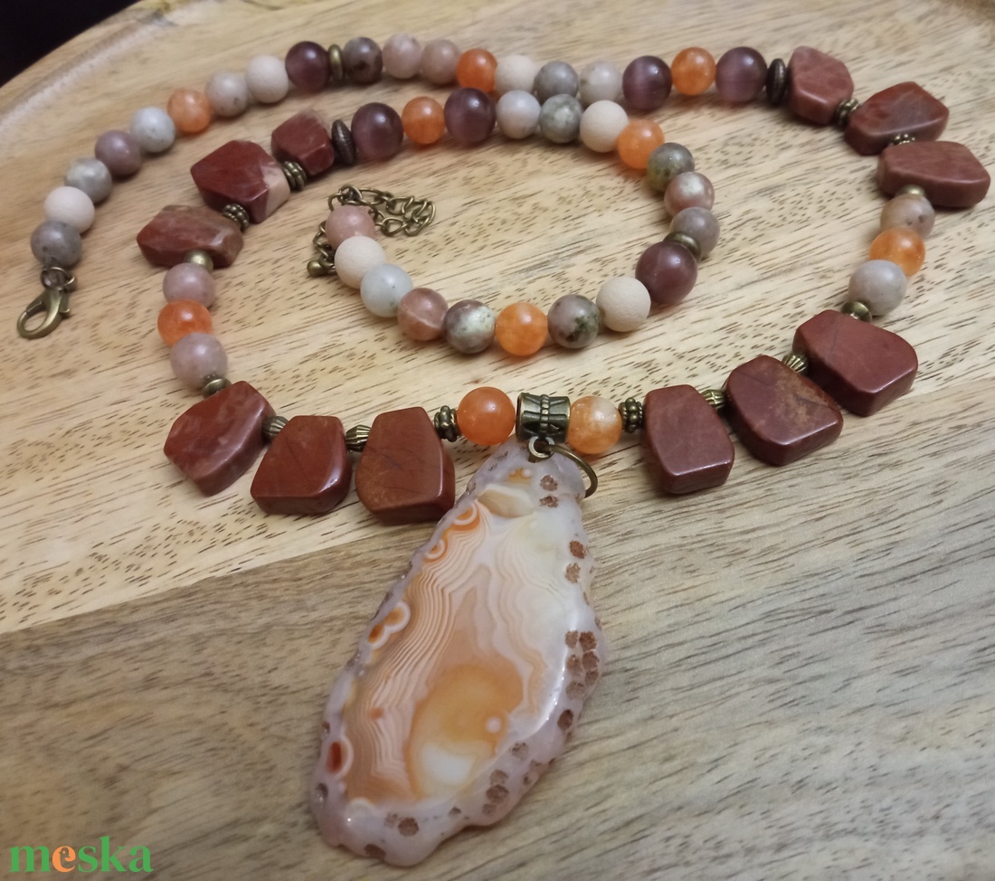 FÉLDRÁGAKŐ/ÁSVÁNY/ - NYAKÉK - ékszer - nyaklánc - gyöngyös nyaklánc - Meska.hu