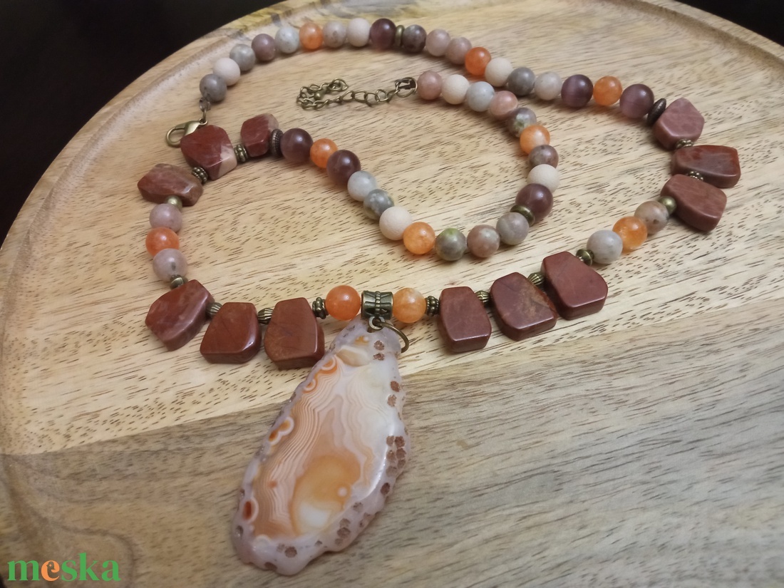 FÉLDRÁGAKŐ/ÁSVÁNY/ - NYAKÉK - ékszer - nyaklánc - gyöngyös nyaklánc - Meska.hu