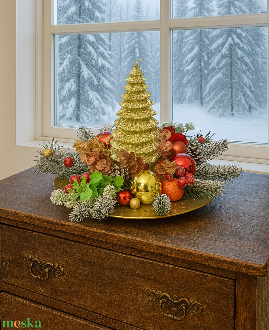 Karácsonyi asztaldísz - karácsony - adventi díszek - adventi asztaldísz - Meska.hu