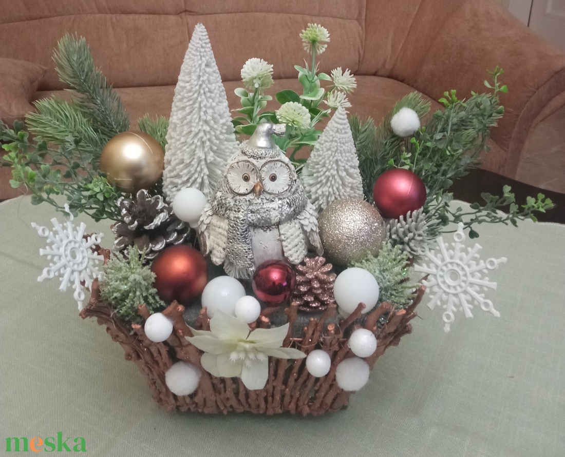 Karácsonyi asztaldísz - karácsony - karácsonyi lakásdekoráció - ünnepi asztaldekoráció - Meska.hu