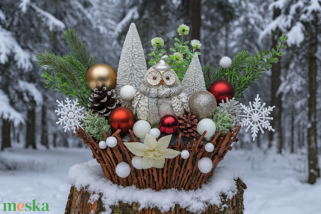 Karácsonyi asztaldísz - karácsony - karácsonyi lakásdekoráció - ünnepi asztaldekoráció - Meska.hu