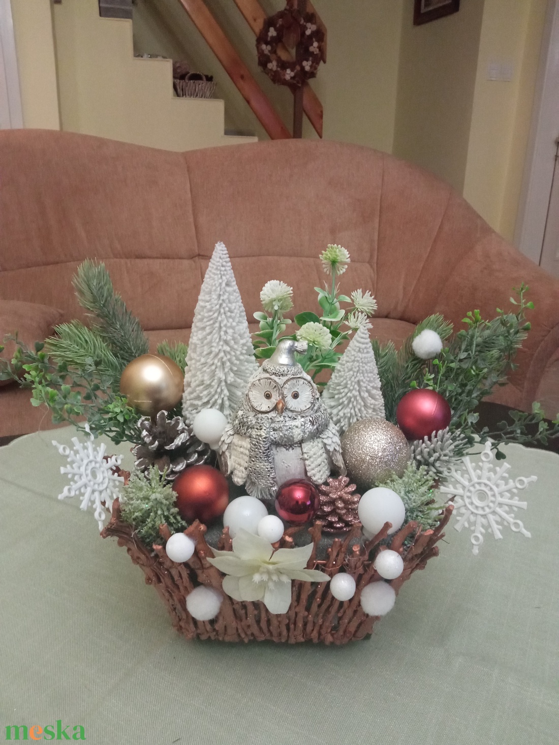 Karácsonyi asztaldísz - karácsony - karácsonyi lakásdekoráció - ünnepi asztaldekoráció - Meska.hu