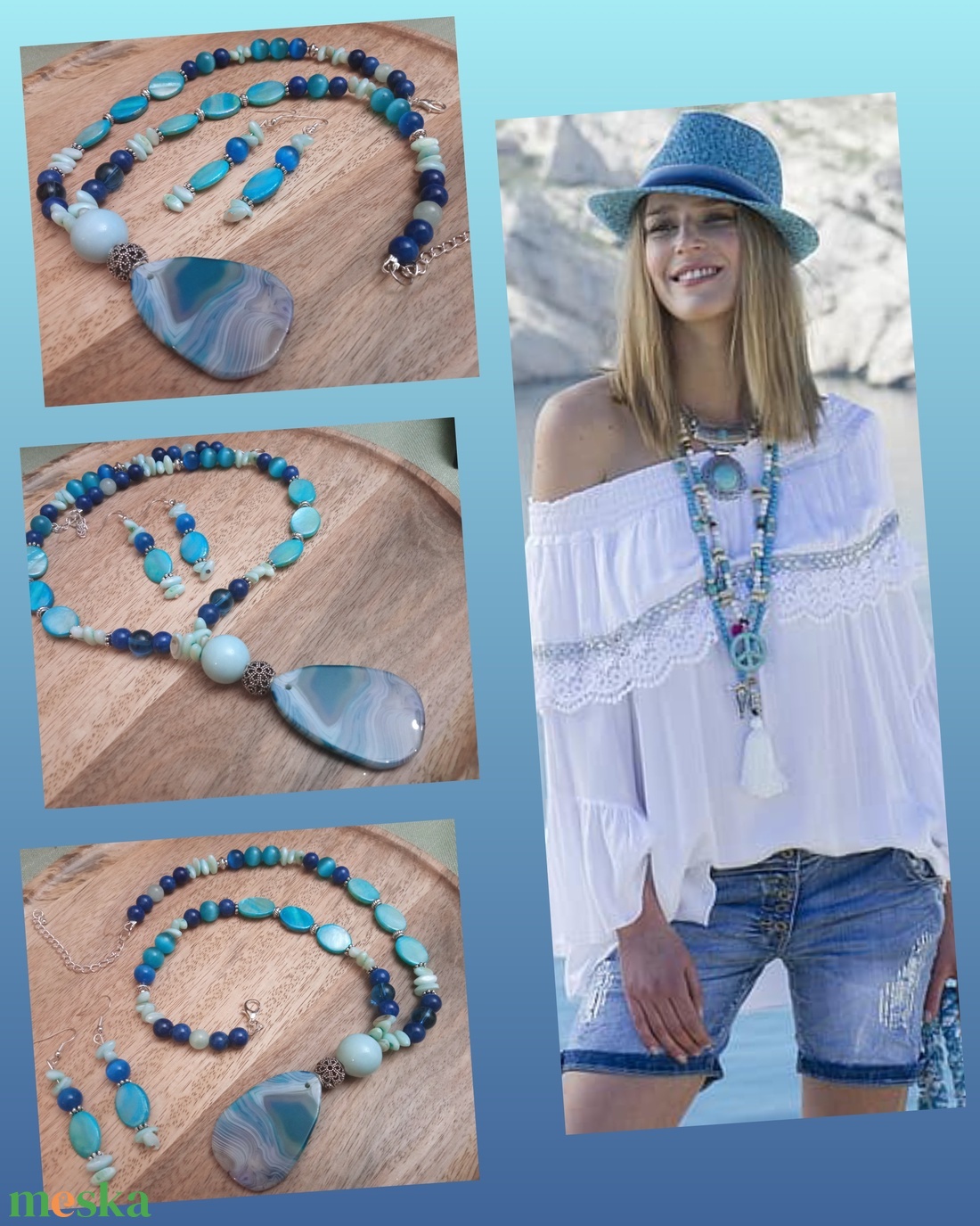 FÉLDRÁGAKŐ/ÁSVÁNY/ - szett - ékszer - ékszerszett - Meska.hu