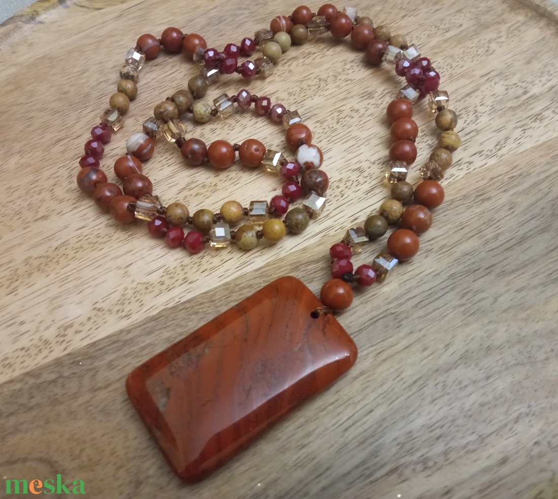 FÉLDRÁGAKŐ/ÁSVÁNY/ - gyöngysor, nyakék - ékszer - ékszerszett - Meska.hu