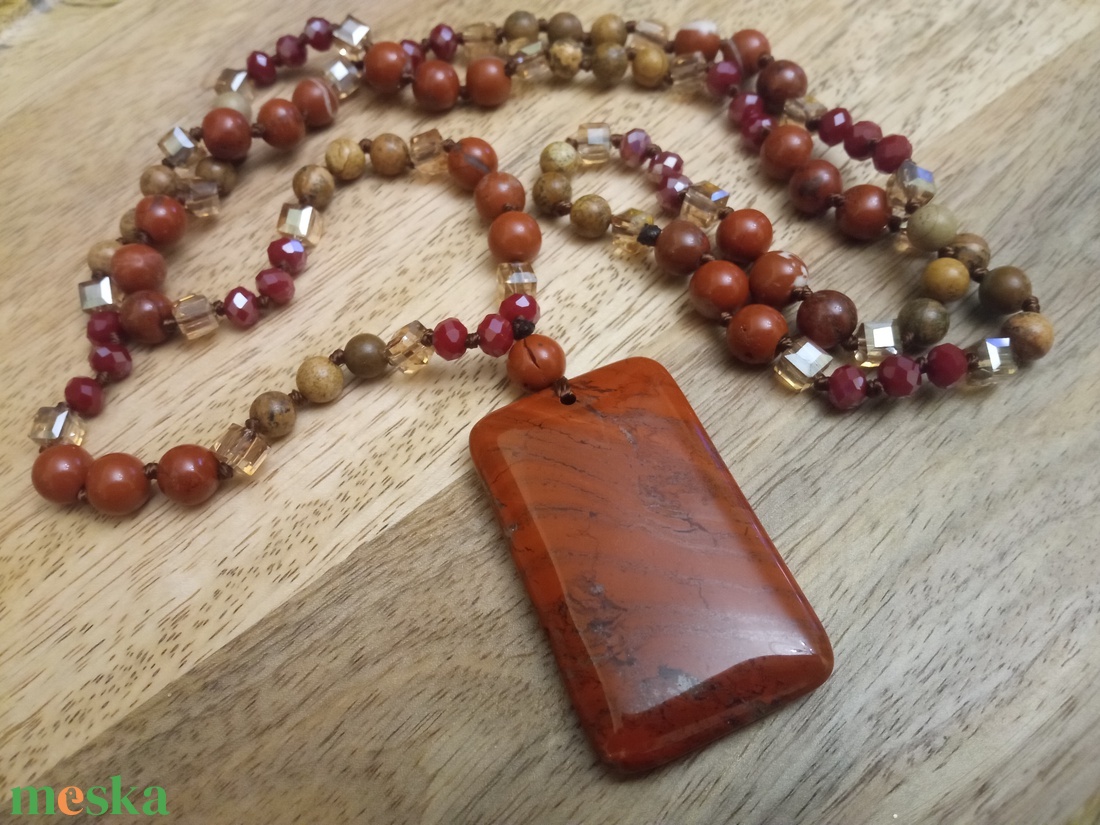 FÉLDRÁGAKŐ/ÁSVÁNY/ - gyöngysor, nyakék - ékszer - ékszerszett - Meska.hu