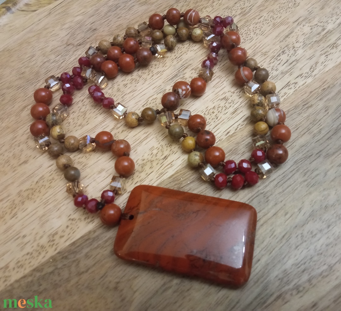 FÉLDRÁGAKŐ/ÁSVÁNY/ - gyöngysor, nyakék - ékszer - ékszerszett - Meska.hu