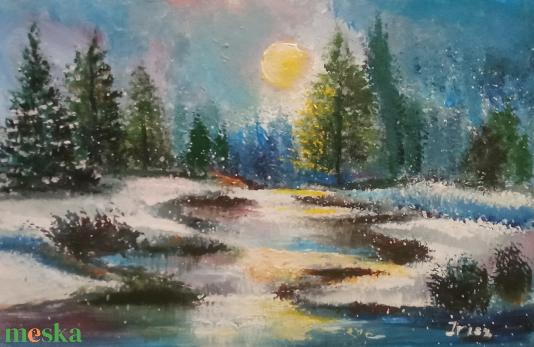 TÉLI VARÁZS- modern festmény - művészet - festmény - olajfestmény - Meska.hu