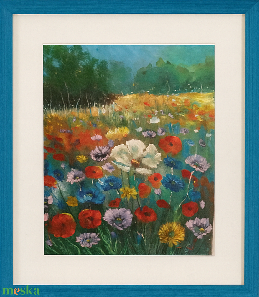 VADVIRÁGOK TENGERÉN- modern festmény - művészet - festmény - olajfestmény - Meska.hu