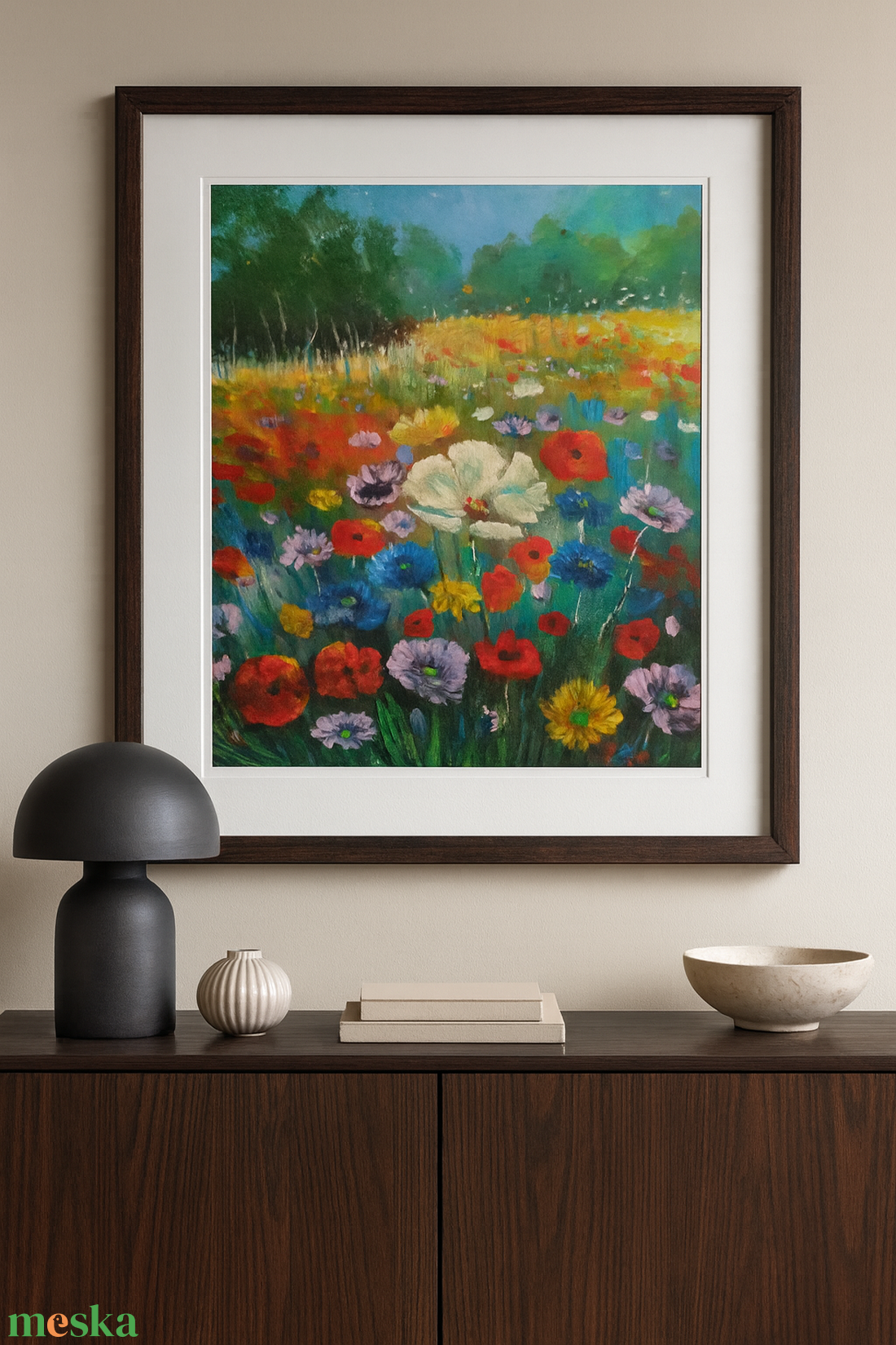 VADVIRÁGOK TENGERÉN- modern festmény - művészet - festmény - olajfestmény - Meska.hu