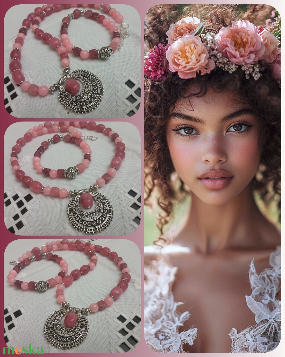 FÉLDRÁGAKŐ/ÁSVÁNY/ -SZETT - ékszer - nyaklánc - medálos nyaklánc - Meska.hu