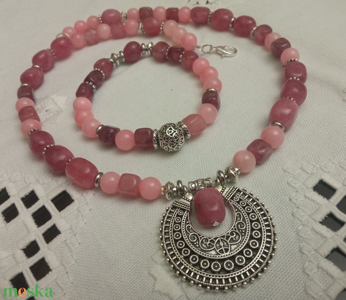 FÉLDRÁGAKŐ/ÁSVÁNY/ -SZETT - ékszer - nyaklánc - medálos nyaklánc - Meska.hu