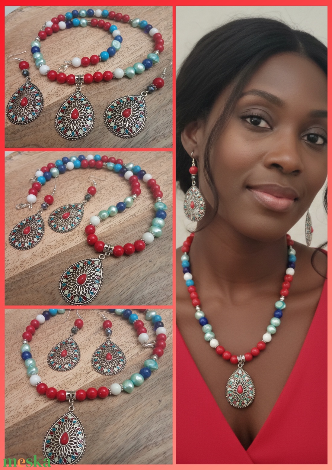 FÉLDRÁGAKŐ/ÁSVÁNY/-SZETT - ékszer - nyaklánc - gyöngyös nyaklánc - Meska.hu