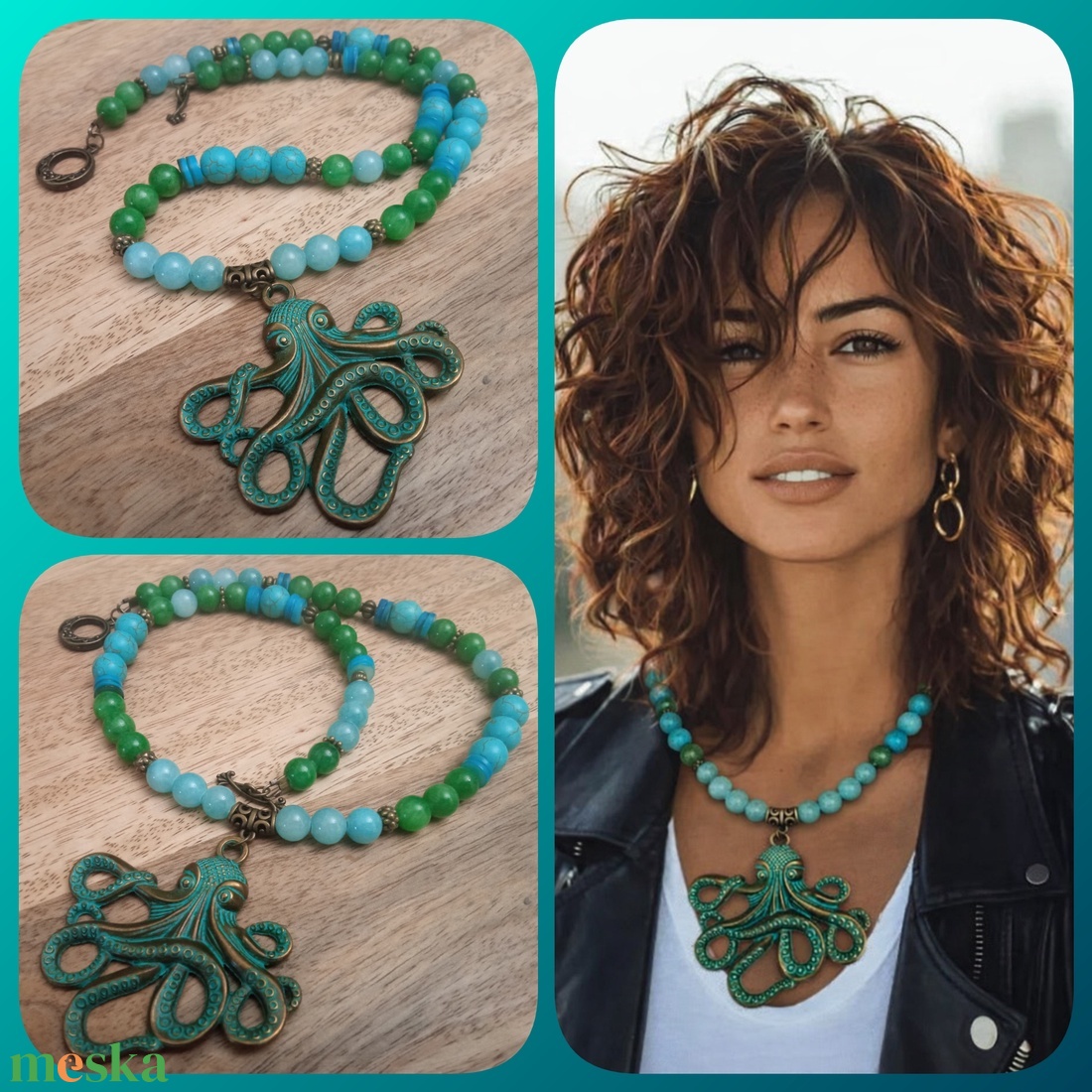 FÉLDRÁGAKŐ/ÁSVÁNY/-GYÖNGYSOR - ékszer - nyaklánc - gyöngyös nyaklánc - Meska.hu