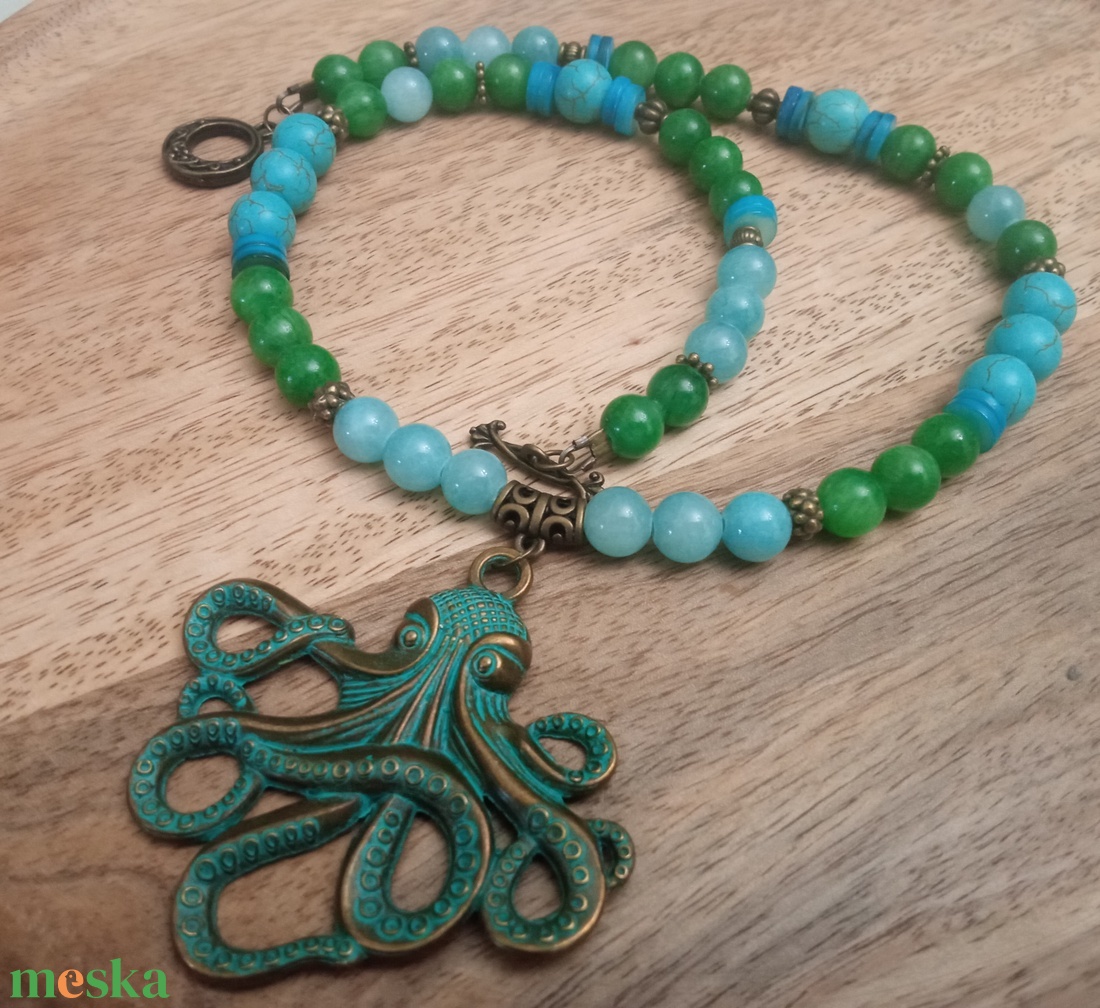 FÉLDRÁGAKŐ/ÁSVÁNY/-GYÖNGYSOR - ékszer - nyaklánc - gyöngyös nyaklánc - Meska.hu