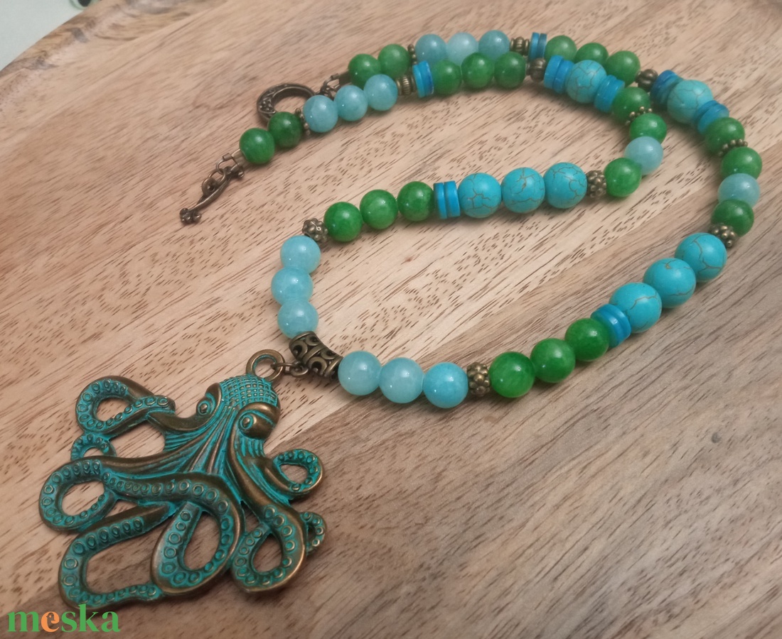 FÉLDRÁGAKŐ/ÁSVÁNY/-GYÖNGYSOR - ékszer - nyaklánc - gyöngyös nyaklánc - Meska.hu