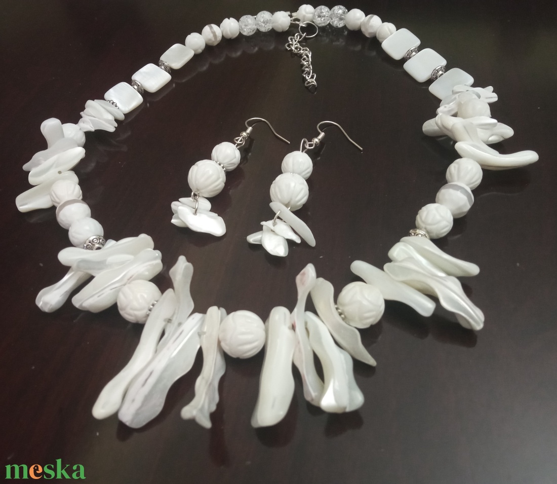 FÉLDRÁGAKŐ/ÁSVÁNY/ -SZETT - ékszer - nyaklánc - medálos nyaklánc - Meska.hu