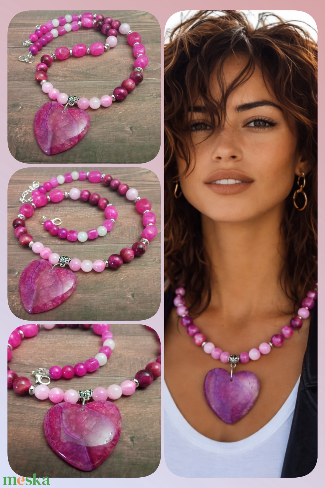 FÉLDRÁGAKŐ/ÁSVÁNY/ - NYAKÉK - ékszer - nyaklánc - gyöngyös nyaklánc - Meska.hu