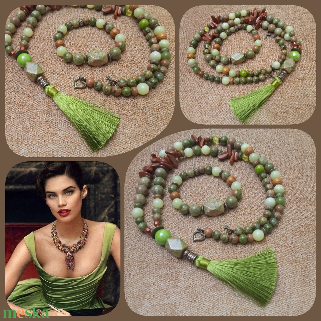 FÉLDRÁGAKŐ/ÁSVÁNY/ - NYAKÉK - ékszer - nyaklánc - gyöngyös nyaklánc - Meska.hu