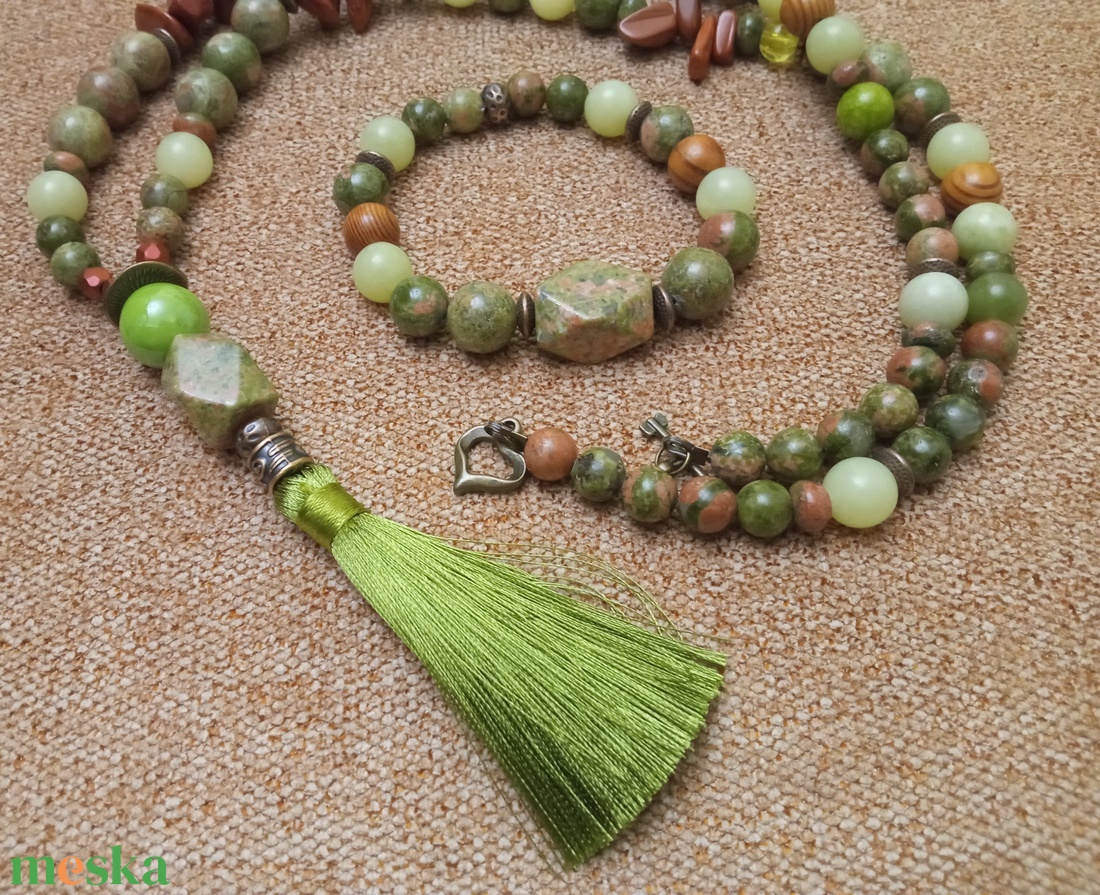 FÉLDRÁGAKŐ/ÁSVÁNY/ - NYAKÉK - ékszer - nyaklánc - gyöngyös nyaklánc - Meska.hu