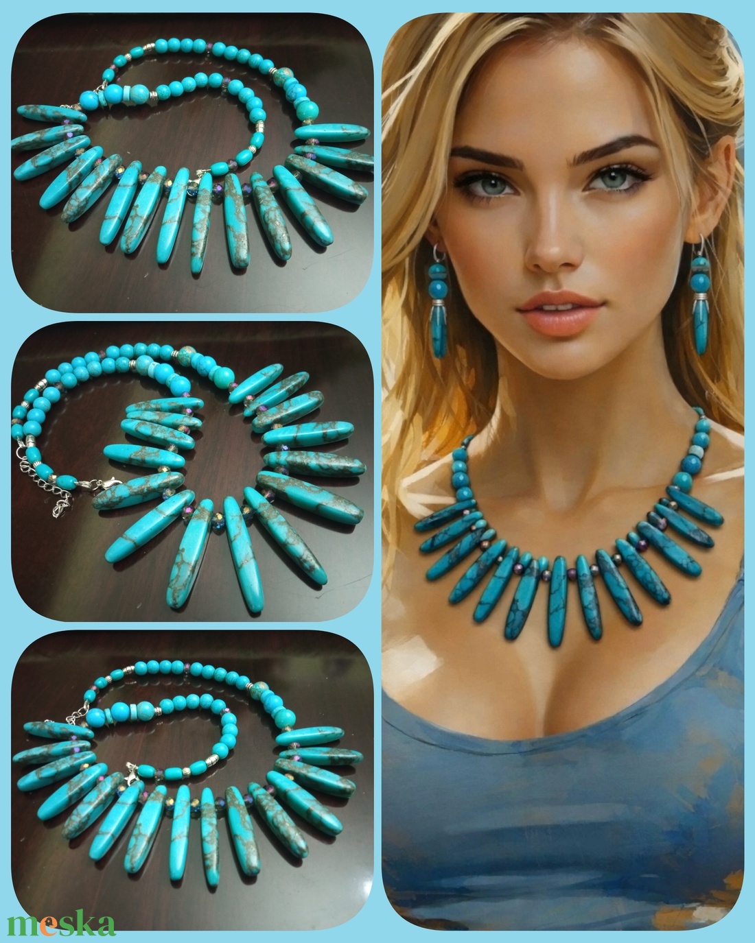 FÉLDRÁGAKŐ/ÁSVÁNY/ - NYAKÉK - ékszer - nyaklánc - gyöngyös nyaklánc - Meska.hu