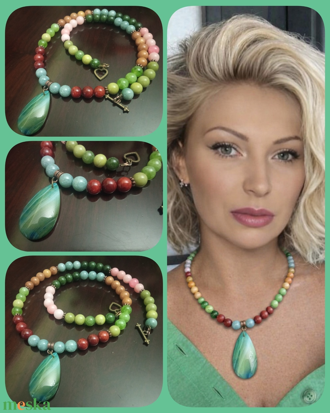 FÉLDRÁGAKŐ/ÁSVÁNY/ - NYAKÉK - ékszer - nyaklánc - gyöngyös nyaklánc - Meska.hu