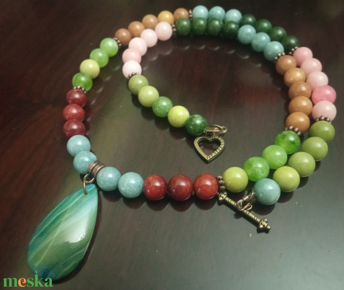 FÉLDRÁGAKŐ/ÁSVÁNY/ - NYAKÉK - ékszer - nyaklánc - gyöngyös nyaklánc - Meska.hu