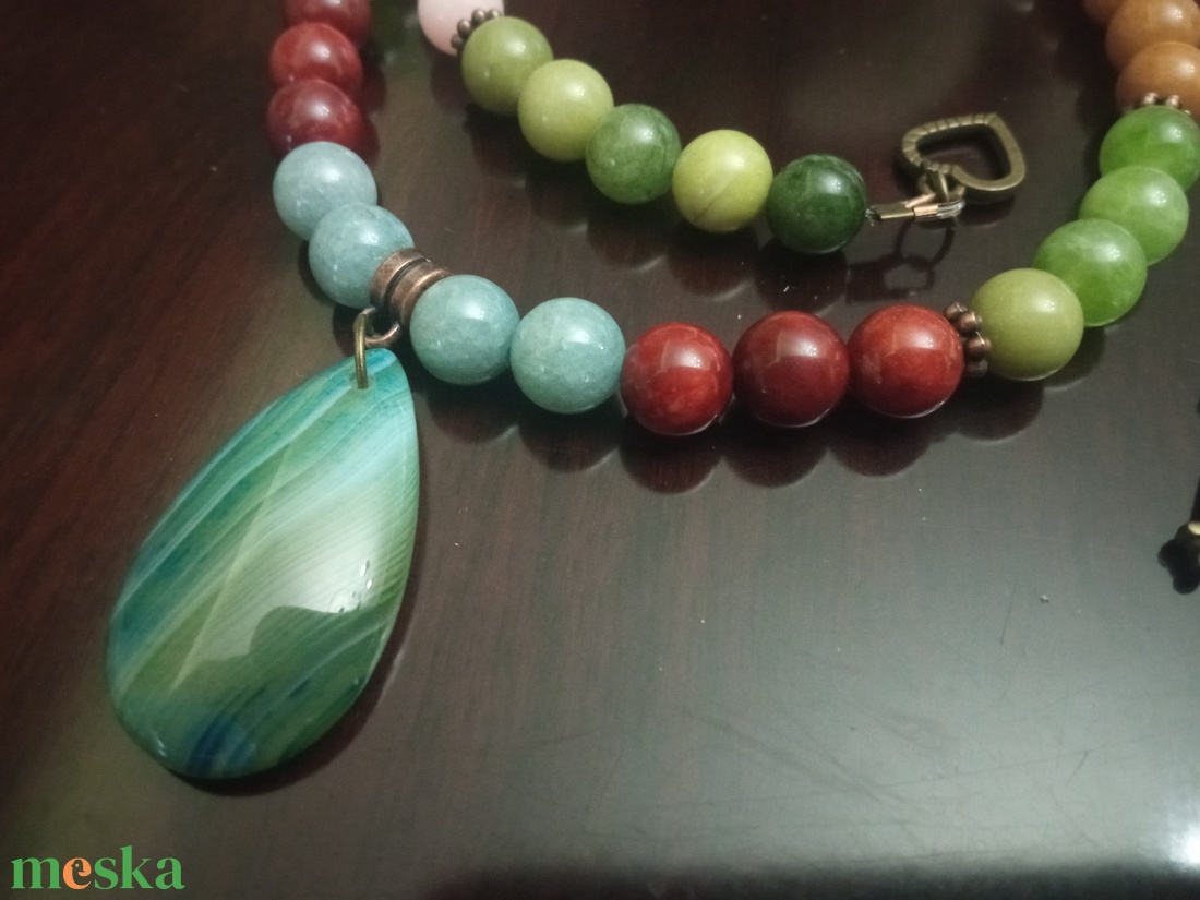 FÉLDRÁGAKŐ/ÁSVÁNY/ - NYAKÉK - ékszer - nyaklánc - gyöngyös nyaklánc - Meska.hu