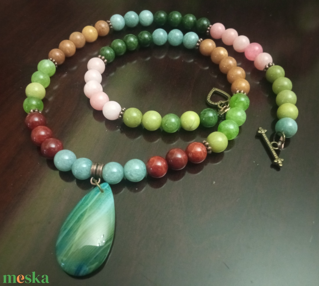 FÉLDRÁGAKŐ/ÁSVÁNY/ - NYAKÉK - ékszer - nyaklánc - gyöngyös nyaklánc - Meska.hu