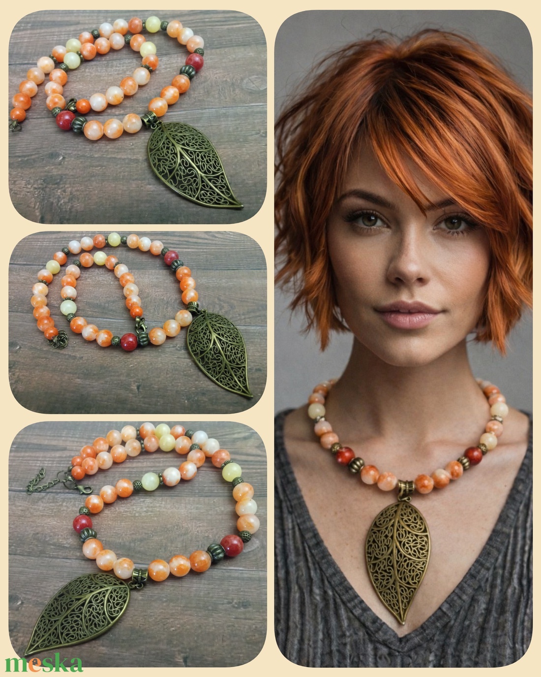 FÉLDRÁGAKŐ/ÁSVÁNY/ - NYAKÉK - ékszer - nyaklánc - gyöngyös nyaklánc - Meska.hu