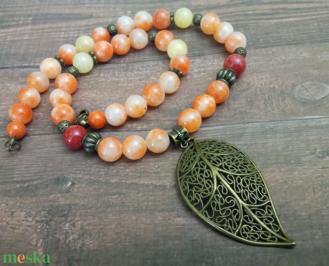 FÉLDRÁGAKŐ/ÁSVÁNY/ - NYAKÉK - ékszer - nyaklánc - gyöngyös nyaklánc - Meska.hu