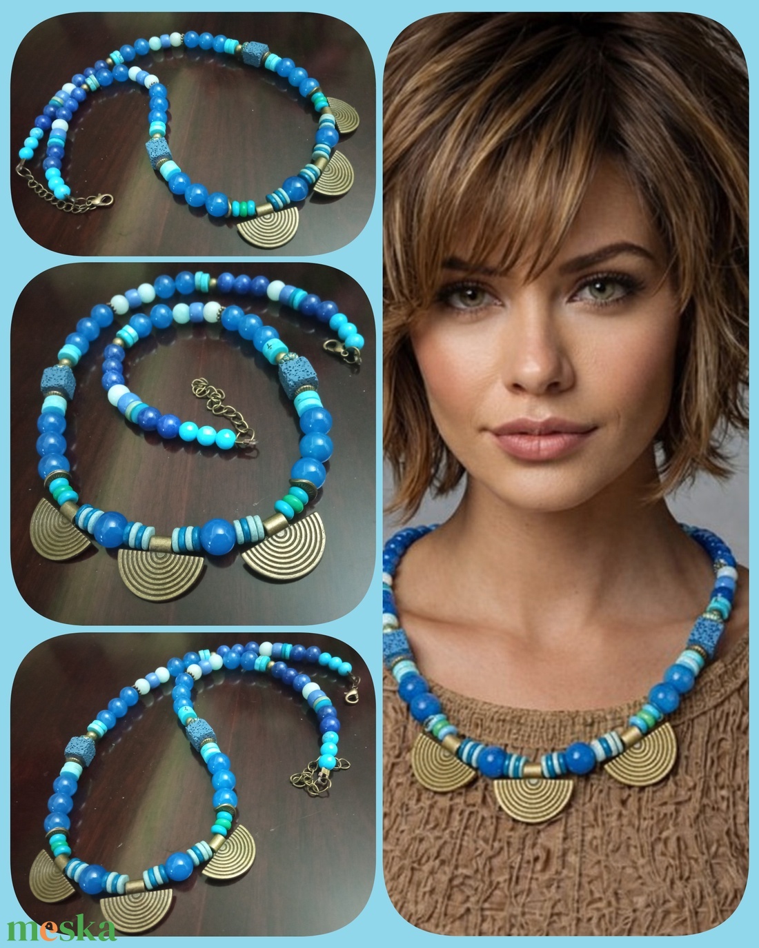 FÉLDRÁGAKŐ/ÁSVÁNY/ - NYAKÉK - ékszer - nyaklánc - gyöngyös nyaklánc - Meska.hu