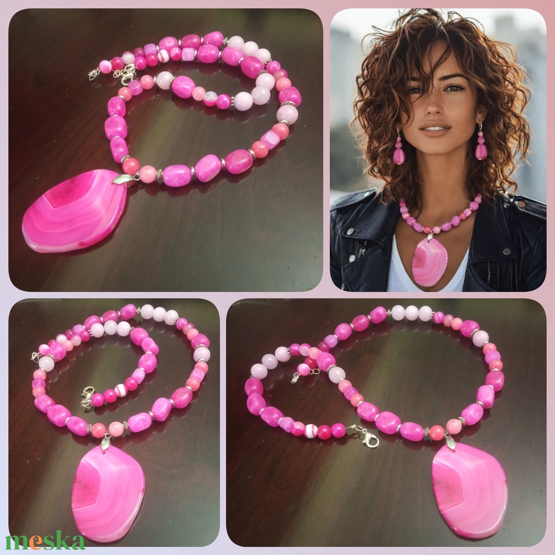 FÉLDRÁGAKŐ/ÁSVÁNY/ - NYAKÉK - ékszer - nyaklánc - gyöngyös nyaklánc - Meska.hu